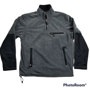 Gap Quarter Zip Pullover Fleece jacket Gray sz Medium y2k